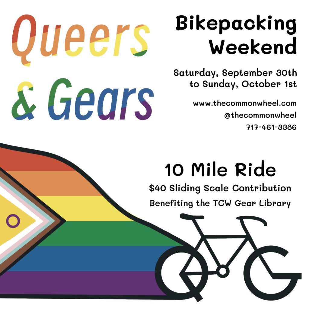 social media post with bike logo design for Queers & Gears