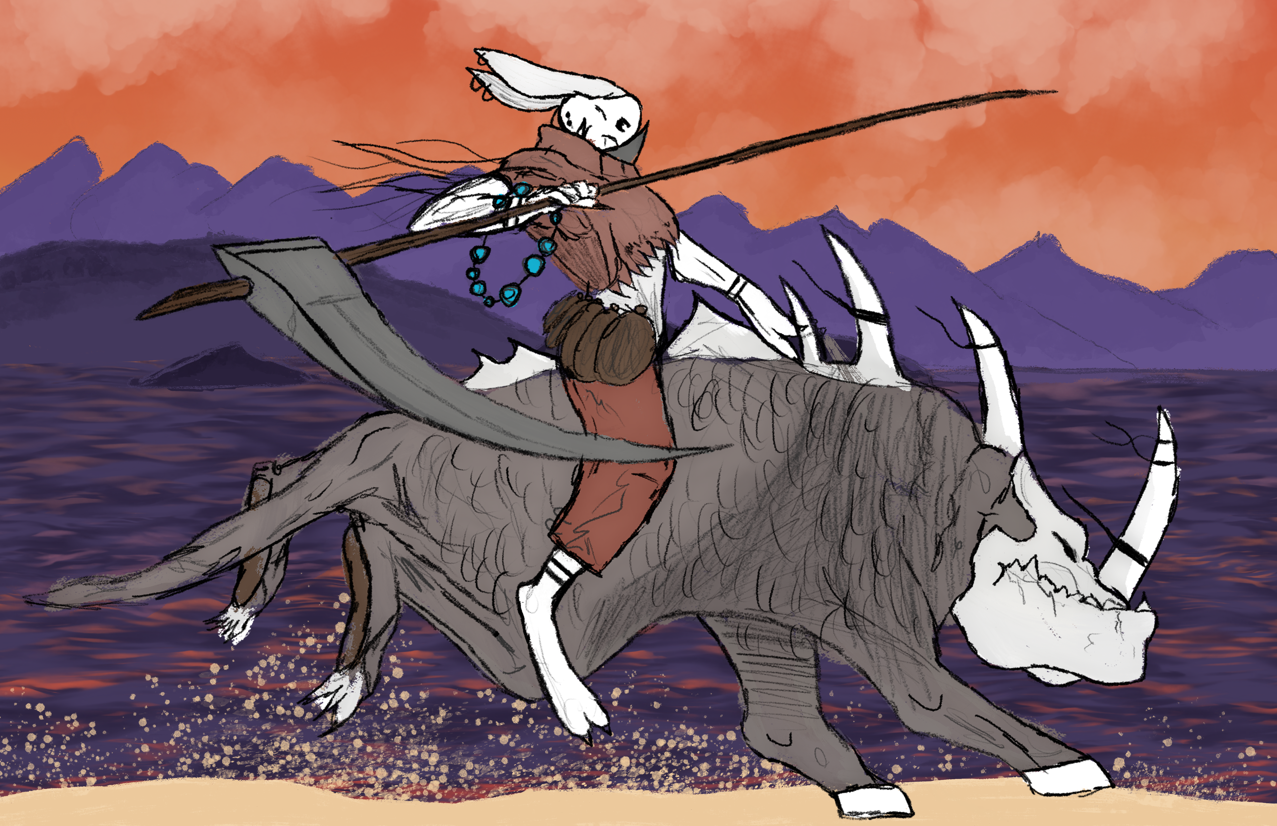 Rabbit Warrior on a Beast